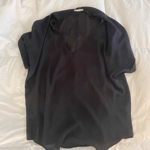 Lush flowy black chiffon shirt